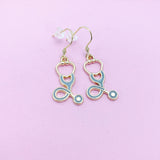 Stethoscope Earrings in Gold, Doctor Nurse Gifts, N1542B