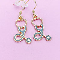 Stethoscope Earrings in Gold, Doctor Nurse Gifts, N1542B