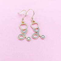 Stethoscope Earrings in Gold, Doctor Nurse Gifts, N1542B