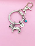 Silver Lion Charm Keychain, Personalized Gift, N344A