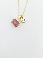 Strawberry Quartz Necklace, Natural Gemstone Jewelry, N4264