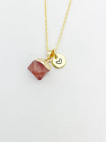 Strawberry Quartz Necklace, Natural Gemstone Jewelry, N4264