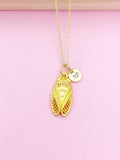 Gold Cicada Charm Necklace Entomology Gifts Ideas, Personalized Customized Gifts, N5342