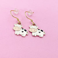 Cute Cow Dangle Earrings in Gold, AN3054