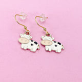 Cute Cow Dangle Earrings in Gold, AN3054