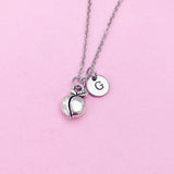 Silver Peach Fruit Charm Necklace, N123C