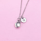Silver Peach Fruit Charm Necklace, N123C