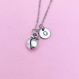 Silver Peach Fruit Charm Necklace, N123C