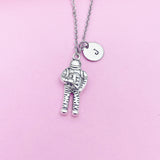 Silver Astronaut Space Charm Necklace, N5578