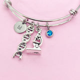 Microscope DNA Bracelet in Silver, N2260