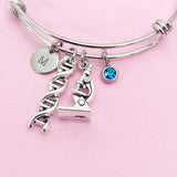 Microscope DNA Bracelet in Silver, N2260