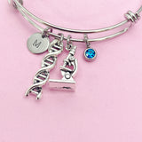 Microscope DNA Bracelet in Silver, N2260