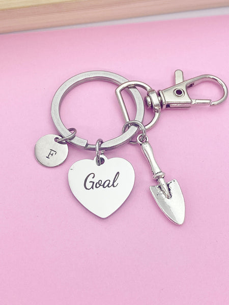 Heart Goal Shovel Customize Charm Keychain Motivation Graduation Gifts Ideas, D444