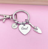 Heart Goal Shovel Customize Charm Keychain Motivation Graduation Gifts Ideas, D444