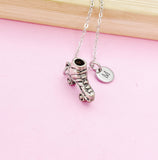 Silver Roller Skate Charm Necklace Customize Personalized Gift, N791