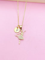 Gold Ballet Girl Dance Charm Necklace Customize Personalized Gift Ideas, N1038