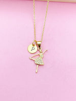 Gold Ballet Girl Dance Charm Necklace Customize Personalized Gift Ideas, N1038