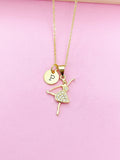 Gold Ballet Girl Dance Charm Necklace Customize Personalized Gift Ideas, N1038