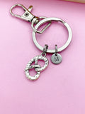 Silver Pretzel Knot Charm Keychain Customize Personalize Gift Ideas N674