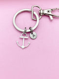 Silver Anchor Charm Keychain Customize Personalize Gift Ideas AN866