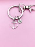 Silver Anchor Charm Keychain Customize Personalize Gift Ideas AN866