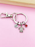 Silver Sea Turtle Charm Keychain Biologist Zoologist Zoology Gifts Ideas Personalized Customized Made to Order, N5562