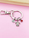 Silver Sea Turtle Charm Keychain Biologist Zoologist Zoology Gifts Ideas Personalized Customized Made to Order, N5562