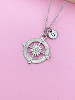Silver Compass Charm Necklace, Graduation Gift, Personalized Gift, Best Friend Gift, Coworker Gift, N1123