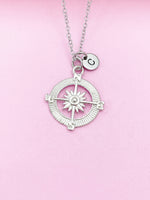 Silver Compass Charm Necklace, Graduation Gift, Personalized Gift, Best Friend Gift, Coworker Gift, N1123