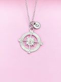 Silver Compass Charm Necklace, Graduation Gift, Personalized Gift, Best Friend Gift, Coworker Gift, N1123