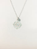 Silver Compass Necklace, Initial Charm, Graduation Gift