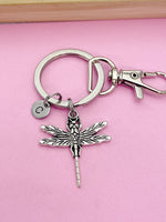 Silver Dragonfly Charm Keychain Personalized Customize Gifts, AN56