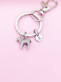 Silver Lamb Charm Keychain Personalize Customize Made to Order, N1587B