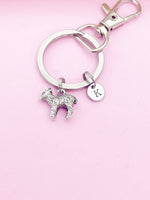 Silver Lamb Charm Keychain Personalize Customize Made to Order, N1587B