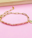 Rhodochrosite Bracelet, Natural Gemstone Jewelry N4011