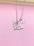 Bat Necklace, Bat Charm Halloween Jewelry Gifts, Best Birthday Gift, Best Friends Gift, Personalized Initial Gift, N4386
