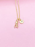 Gold TINY Ant Charm Necklace Personalized Customized Monogram Made to Order Jewelry, N3594B