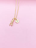 Gold TINY Ant Charm Necklace Personalized Customized Monogram Made to Order Jewelry, N3594B