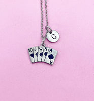 Stainless Steel Poker Charm Necklace, Playing Card Charm Necklace, Poker Charm, Card Suit Charm, Club Card Charm, Christmas Gift, N577