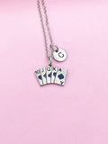 Stainless Steel Poker Charm Necklace, Initial Card Suit Charm