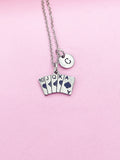 Stainless Steel Poker Charm Necklace, Initial Card Suit Charm