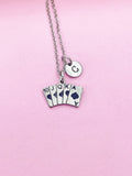 Stainless Steel Poker Charm Necklace, Initial Card Suit Charm
