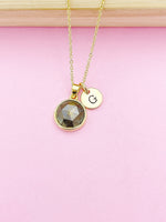 Pyrite Necklace, Natural Gemstone Jewelry N3447