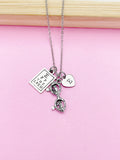 Eye Doctor Necklace, Snellen Chart Glasses Charm, Personalized Initial