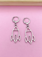 Silver or Gold Rocket Earrings Birthday's Gifts, Stainless Steel Earings, AN2743