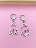 Silver or Gold Rocket Earrings Birthday's Gifts, Stainless Steel Earings, AN2743