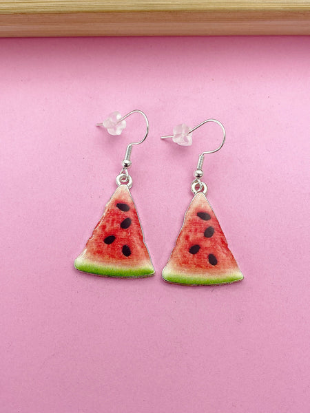 Silver or Gold Red Watermelon Earrings Summer Gifts Ideas N2099B