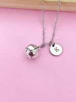 Silver Volleyball Charm Necklace, School Sports Volleyball Team Coach Gifts Ideas Personalized Customize Gifts, N115