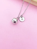 Silver Volleyball Charm Necklace, School Sports Volleyball Team Coach Gifts Ideas Personalized Customize Gifts, N115