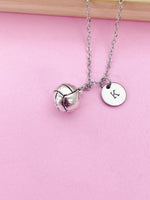 Silver Volleyball Charm Necklace, School Sports Volleyball Team Coach Gifts Ideas Personalized Customize Gifts, N115